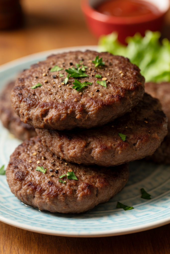 Air Fryer Juicy Beef Burger Patties